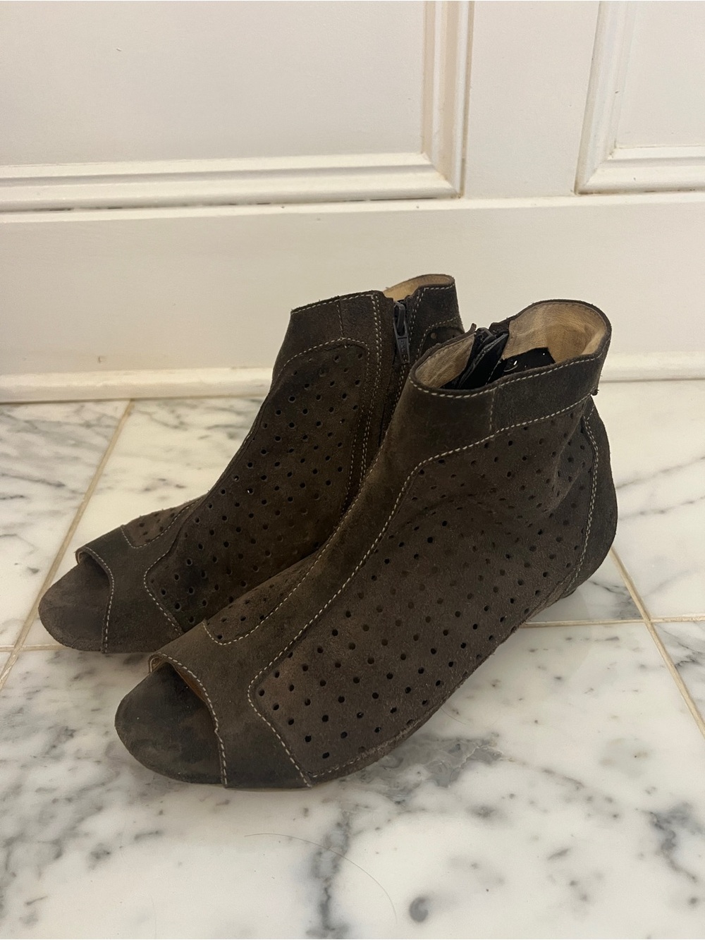 Fly London Perforated Leather Ankle Boots – Size 38 or US 8